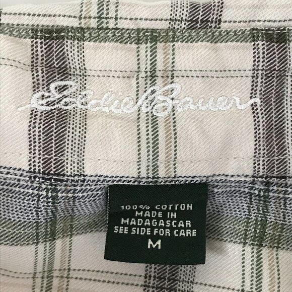 Eddie Bauer Button Down Shirt Men's Medium Cotton Long Sleeve Plaid Casual - Picture 7 of 8